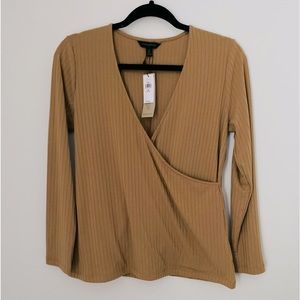 NWT Banana Republic tan, L/S top. Size Med. Petite